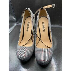 Andrea red and black line heels size 5 talla 22